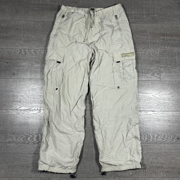 Abercrombie‎ Fitch Mens Cargo Pants Paratrooper Beige Size L Y2K Style